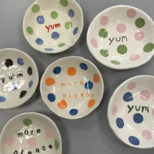Six hand-made ceramic ice cream bowls for sale at Unique Boutique