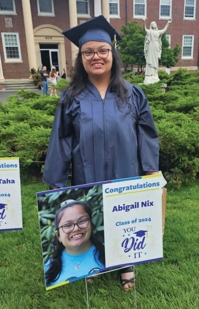 Abigail Nix in graduation cap and gown