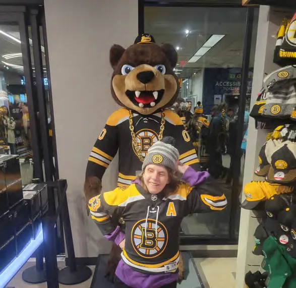 Courtney Schleicher with Blades the Bruin