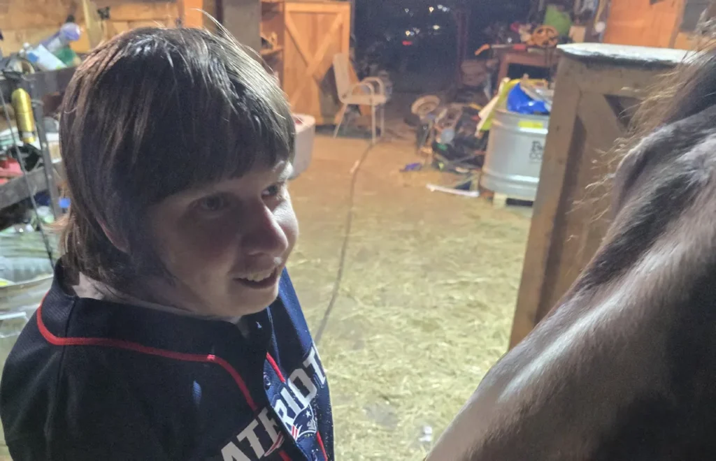 Courtney Schleicher with a horse