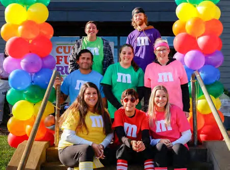 Fun Run participants dressed as M&Ms