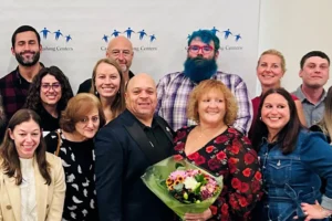 Staff celebrating milestones at Cushing Centers