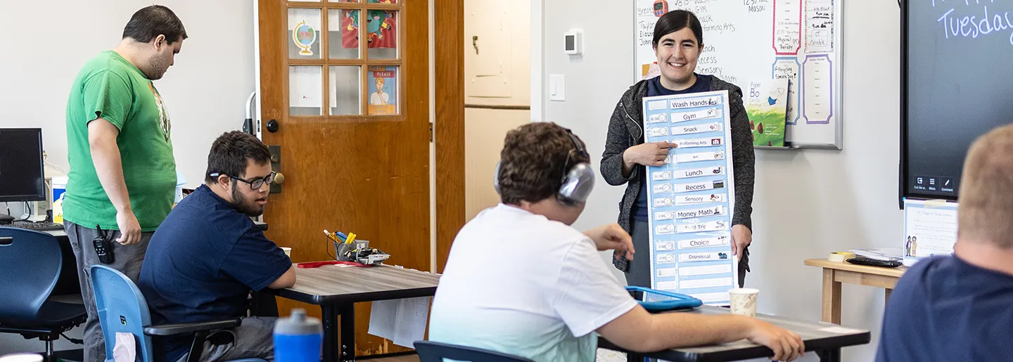 Cushing Teacher in a classroom setting.