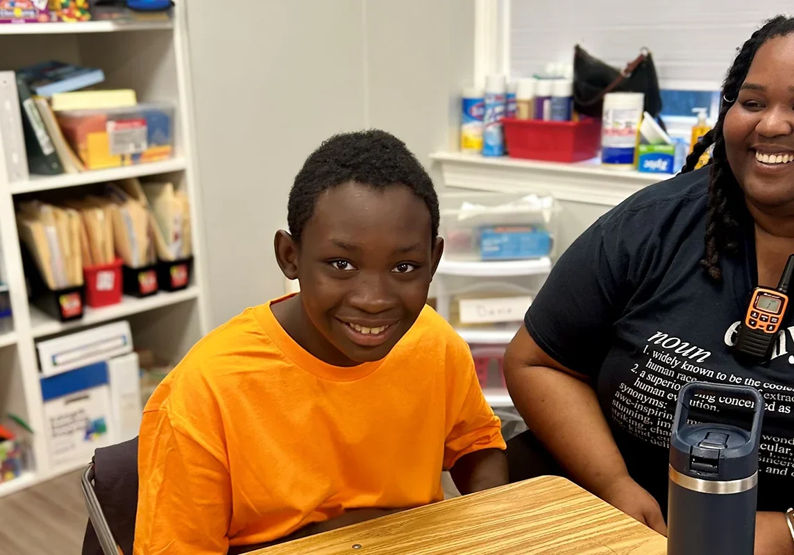 Cushing-Student-Teacher Happy Cushing student and his teacher